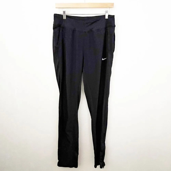 NIKE | Leggings Men's Swoosh Full Length Running Tights Solid Black | Medium - Picture 2 of 8